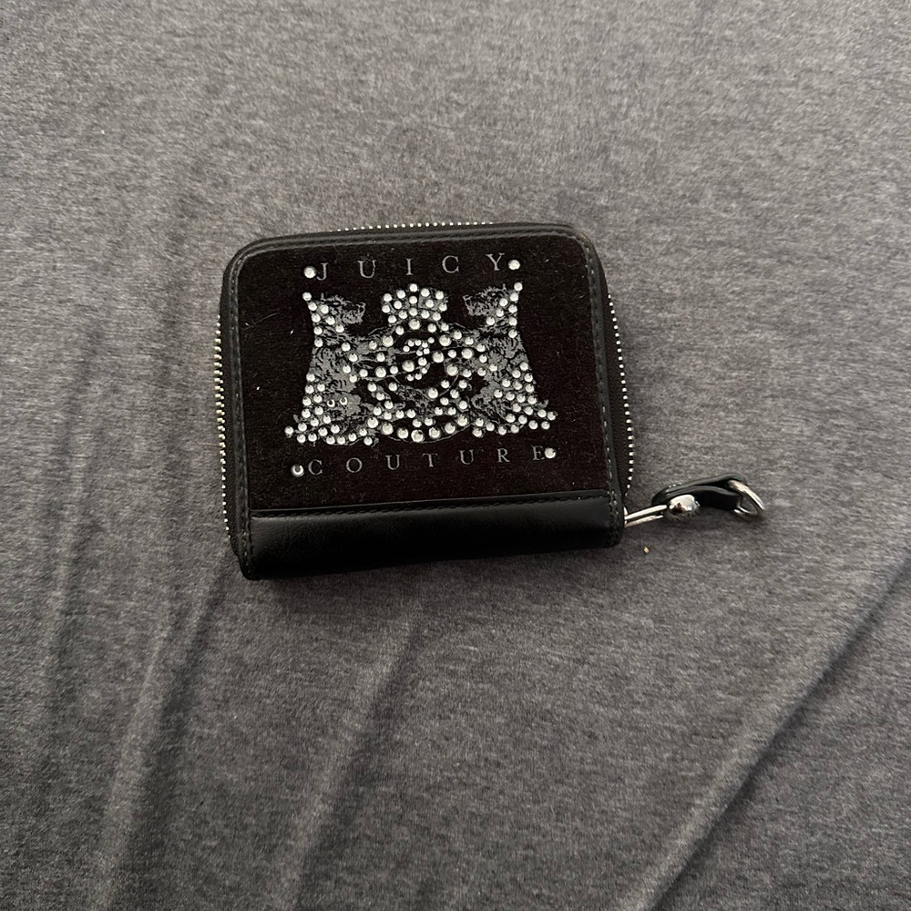 Juicy Couture Black and Silver Wallet